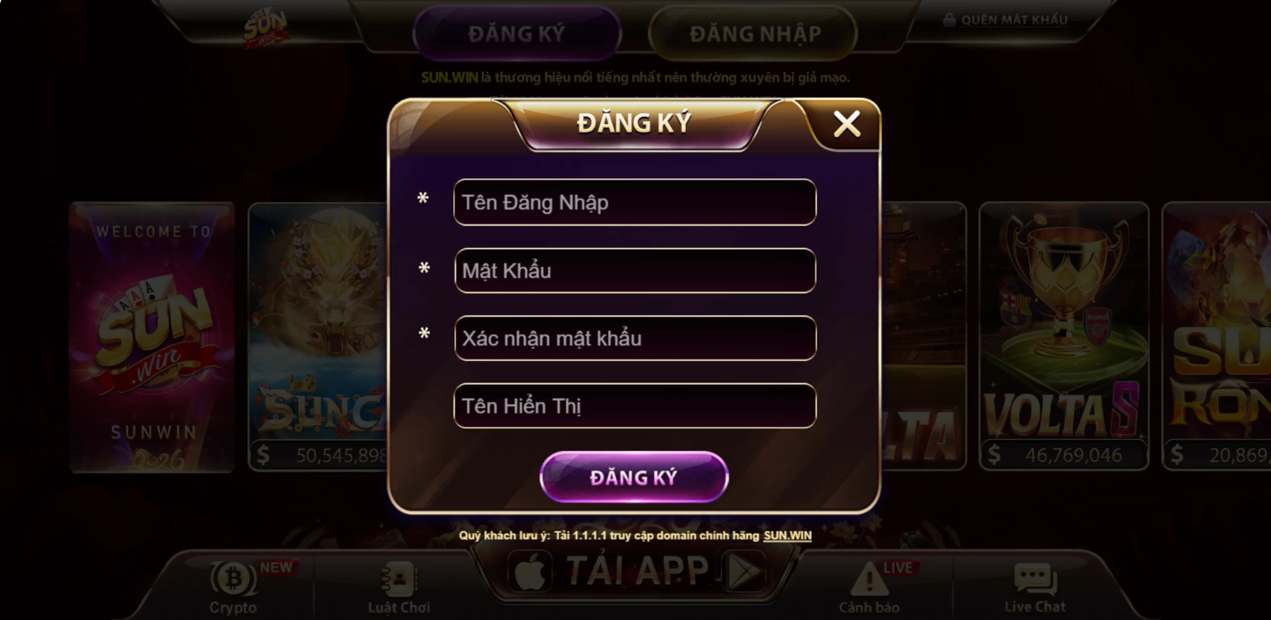 dang ky xoc dia online tai sunwin