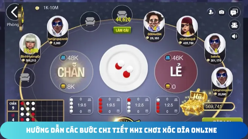 huong dan cac buoc chi tiet khi choi xoc dia online